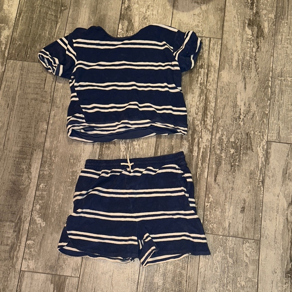 Kids Navy Striped Matching Set